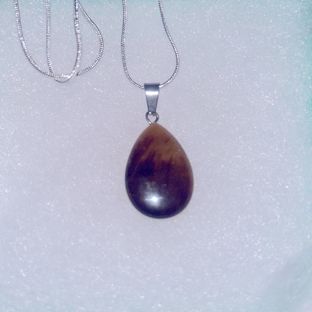 Boho Tiger 🐅 Eye Sterling Silver Necklace 16”